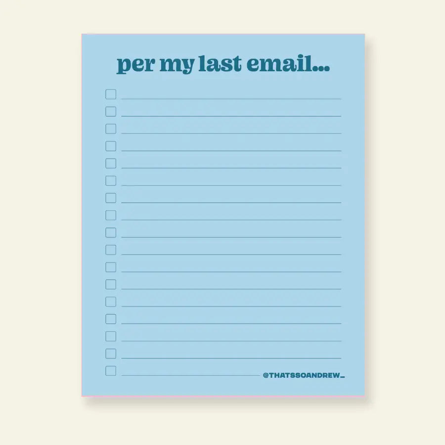 Per My Last Email Notepad